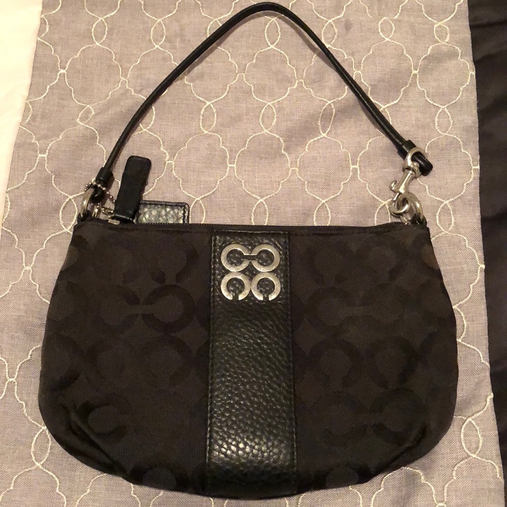 Coach Wristlet Black Cloth Bag